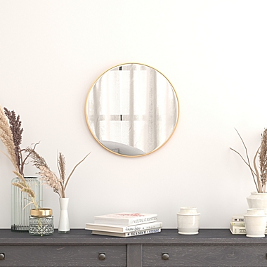 Flash Furniture 20 Round Gold Metal Framed Wall Mirror. View a larger version of this product image.