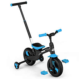 Slickblue 5-in-1 Multifunctional Kids Bike with Detachable Push Handle-Blue