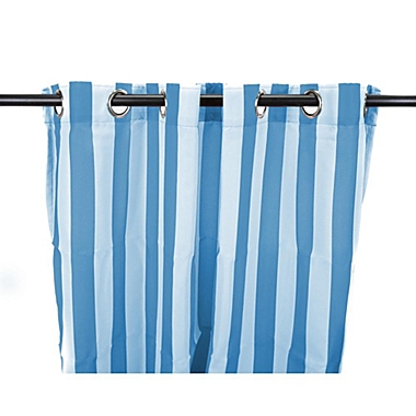 Jordan Manufacturing Indoor/Outdoor Curtains Blue/White. View a larger version of this product image.