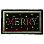 Northlight Black Coir "Merry" Christmas Doormat 18" X 30"