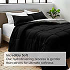 Alternate image 2 for Bare Home Reversible Comforter - Goose Down Alternative - Ultra-Soft - Premium 1800 Series - Hypoallergenic - Breathable (Black/Grey, Oversized Queen)