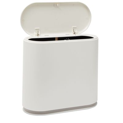 Juvale Narrow White Plastic Trash Can for Kitchen and Bathroom (2.4 Gallon)