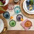 Alternate image 3 for EAST CREEK Set Of 6 Colored Glass Goblet Vintage Drinking Glasses 85 Oz Embossed