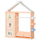 Alternate image 0 for Qaba Kids Toy Storage Organizer with 2 Bins, Coat Hanger, Bookshelf and Toy Collection Shelves, Orange