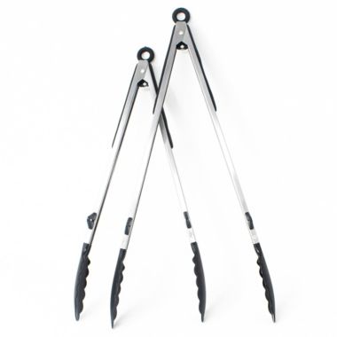 Kona Grill Tongs Set - Grill Mat Safe - 16" & 14" BPA Free Food Grade Silicone Grill Tongs. View a larger version of this product image.