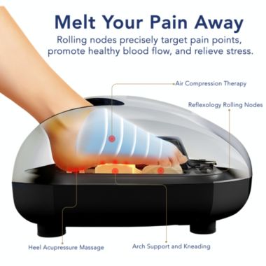 Miko Shiatsu Foot Massager with Deep Kneading and Heat in Silver. View a larger version of this product image.