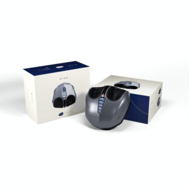 Miko Shiatsu Foot Massager with Deep Kneading and Heat in Silver. View a larger version of this product image.
