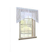 DORCHESTER WHITE JACQUARD LACE NET CURTAIN SWAG,IN LARGE OR SMALL 