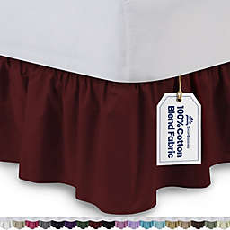 SHOPBEDDING Ruffled Bed Skirt (Full, Burgundy) 18 Inch Bed Skirt with Platform, Poly/Cotton Fabric, Available in All Bed Sizes and 14 Colors by BLISSFORD