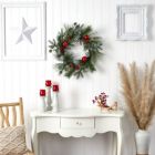 Alternate image 2 for Nearly Natural 24"D Decorative Berry and Pinecone Artificial Christmas Wreath with Ornaments