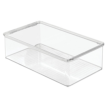 mDesign Plastic Stackable Closet Storage Bin Box with Lid. View a larger version of this product image.