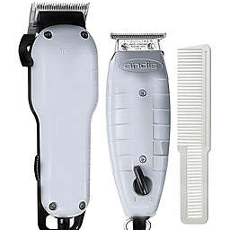 Andis Barber Combo Adjustable Blade Clipper and T-Blade Trimmer Set with Comb
