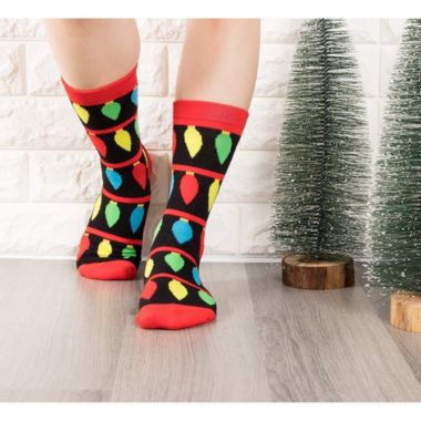 Toe-Tally Sox 2 Pairs Christmas Tree Socks for Adult Women, Xmas Holiday Party Novelty Gifts, Unisex, One Size. View a larger version of this product image.