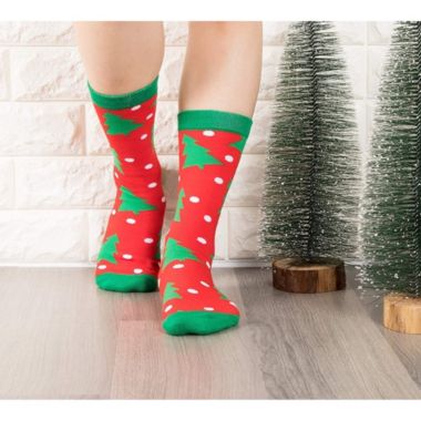 Toe-Tally Sox 2 Pairs Christmas Tree Socks for Adult Women, Xmas Holiday Party Novelty Gifts, Unisex, One Size. View a larger version of this product image.