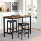 Alternate image 1 for BreeBe Set of 2 Black Bar Stools with Cushion