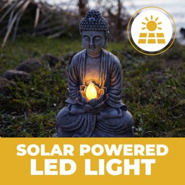 Vp Home Zen Buddha Solar Powered Flickering Led Outdoor Decor Garden Light. View a larger version of this product image.