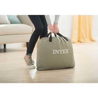 Intex Dura Beam Deluxe Pillow Raised Airbed Mattress with Built In Pump, Twin. View a larger version of this product image.