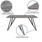 Alternate image 3 for Merrick Lane Maya Rectangular Dining Table Faux Concrete Finish Kitchen Table with Retro Hairpin Legs