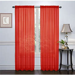 GoodGram 2 Pack  Luxurious Voile Sheer Curtain Panels by Regal Home - 52 in. W x 84 in. L, Cranberry Red