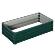 Outsunny 4&#39; x 2&#39; x 1&#39; Raised Garden Bed Box with Weatherized Steel Frame for Vegetables, Flowers, & Herbs, Green