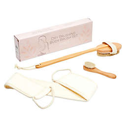 Juvale Face and Body Dry Brush Set with Body Exfoliating Cloth (4 Pieces)