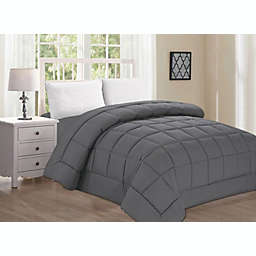 Elegant Comfort Comforter Alternative Double-Filled King/Cal King, Gray