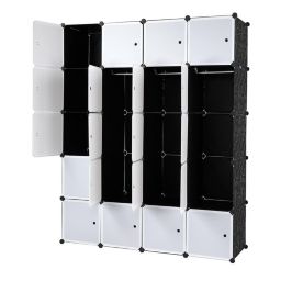 FCH SamyoHome Portable Wardrobe for Hanging Clothes, 20-Cube DIY Closet Storage Organizer