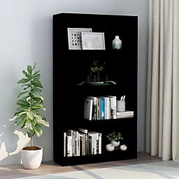 vidaXL 4-Tier Book Cabinet Black 31.5