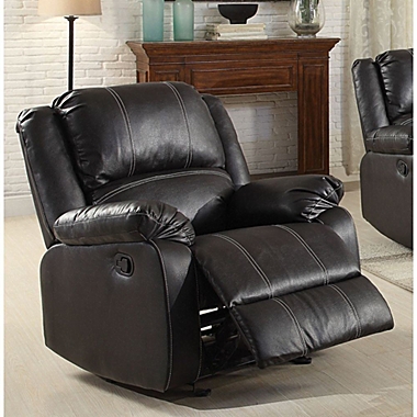 Yeah Depot Zuriel Rocker Recliner (Motion) in Black PU. View a larger version of this product image.