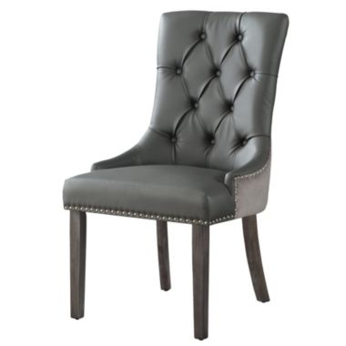 Inspired Home Jimmy Leather PU/ Velvet Dining Chair Set of 2. View a larger version of this product image.