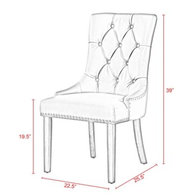 Inspired Home Jimmy Leather PU/ Velvet Dining Chair Set of 2. View a larger version of this product image.