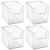 mDesign Plastic Home Office Storage Bin Container, Desk Organizer, 4 Pack