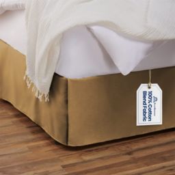 SHOPBEDDING Tailored Bed Skirt - Queen, 21 inch Drop, Cotton Blend , Gold, Bedskirt with Split Corners (Available in 14 Colors) by BLISSFORD