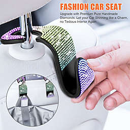 Kitcheniva 4-Pieces Bling Rhinestone Car Seat Headrest Hook Backseat Hanger Bag Hanging Holder