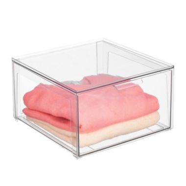 mDesign Plastic Stackable Bedroom Closet Storage Organizer with Drawer. View a larger version of this product image.