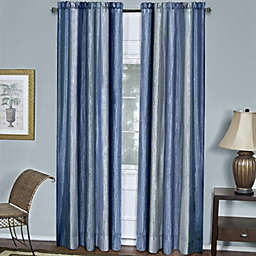 GoodGram Royal Ombre Crushed Semi Sheer 63 in. Long Curtain Panel Pair - 50 in. W x 63 in. L, Blue