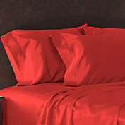 SHOPBEDDING Luxury Satin Pillowcase, Red King, Open End Pillow Cover
