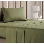 CGK Unlimited 4 Piece 100% Cotton 400 Thread Count Sheet Set - Twin - Sage Green