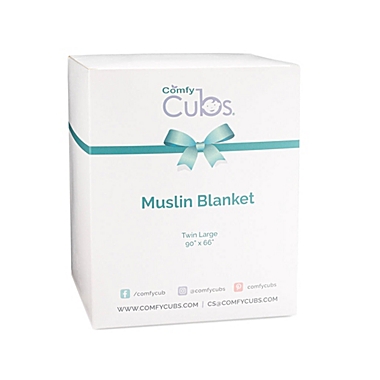 Muslin Blanket for Adults, Extra Large Twin 90" x 66", 6 Layer Cooling Cotton Softness, Breathable & Warm Throw for Bedroom, Living Room Couch by Comfy Cubs (Slate, Twin - Muslin). View a larger version of this product image.