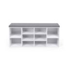 Alternate image 1 for BreeBe White Shoe Bench Storage Cabinet with Cushion