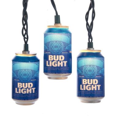 Kurt Adler 10-Light Bud Light Beer Can Light Set 9 x 2 x 8.5 Inches. View a larger version of this product image.