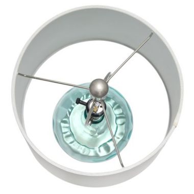 Lalia Home Rippled Glass Table Lamp with Fabric Shade. View a larger version of this product image.