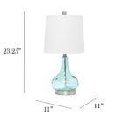 Alternate image 3 for Lalia Home Rippled Glass Table Lamp with Fabric Shade