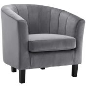 Modway Prospect Channel Tufted Upholstered Velvet Armchair (3188-GRY)