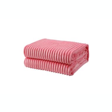 L'baiet Modern Indoor Ribbed King Blanket 108"x90" 100% Polyester, Fluffy, Cozy, Plush, Microfiber, Warm Bedding Cover - Pink. View a larger version of this product image.