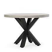 Contemporary Home Living 44" White and Black Contemporary Round Dining Table