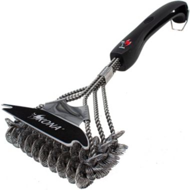 Kona Safe/Clean Grill Brush with Flat/Scrape Scraper - Compatible with Weber and Other Brands Flat Grill Grates - BBQ Cleaner for Gas Grills, Stainless Steel Cast Iron Grates - New Flex Grip Handle. View a larger version of this product image.