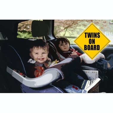 Zone Tech Twins On Board Magnet - Safe Caution Safety Sign Children Magnetic. View a larger version of this product image.