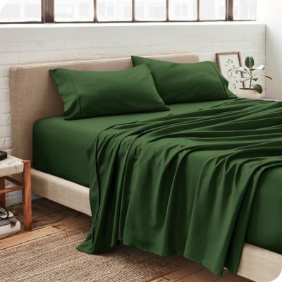 Bare Home Sheet Set - Premium 1800 Ultra-Soft Microfiber Sheets - Double Brushed - Hypoallergenic - Wrinkle Resistant (Forest Green, Queen)