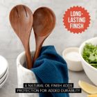 Alternate image 2 for Chef Pomodoro Salad Servers or Salad Tongs, Set of Two, 12" Long Pair, Wooden Utensils for Serving Salad, Salad Forks or Salad Lifter, Mango Wood (White)